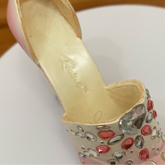 2002 RAINE Just the Right Shoe Pure Heart Miniature Ceramic Pink Heels Shoe - Picture 6 of 14